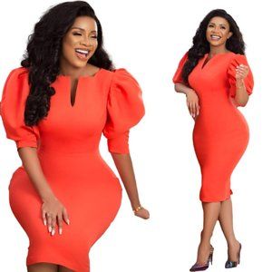 Orange Mini Dress in  Reg & Plus